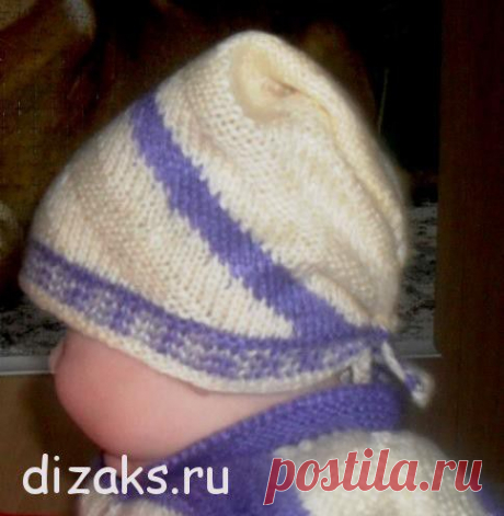 Вязаная бандана спицами для малыша