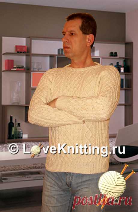Пуловер с узорами | Loveknitting.ru