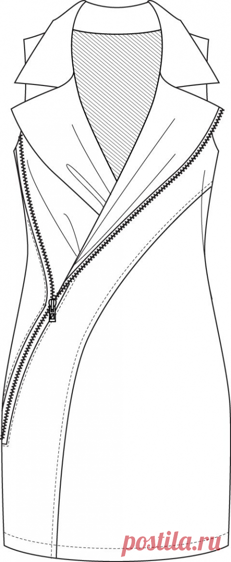 Flat Fashion Sketch Dress | technical design