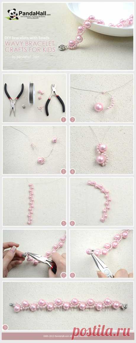 (1) DIY bracelet with beads tutorial | Crochet bracelet