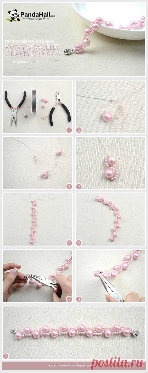 (1) DIY bracelet with beads tutorial | Crochet bracelet