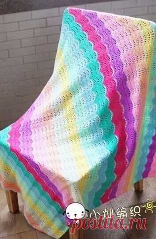 Ажурный плед крючком