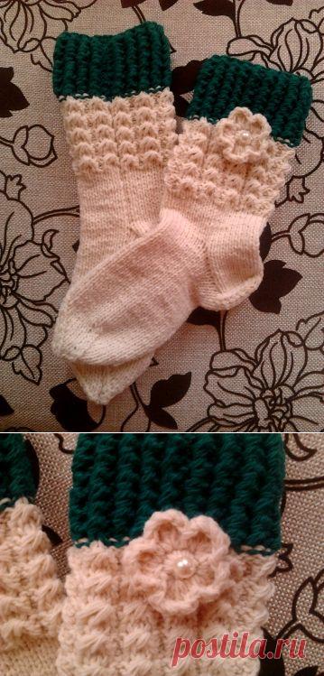 Шерстяные носочки на двух спицах в подарок лучшей подружке / Вязание спицами / Вязание спицами. Работы пользователей