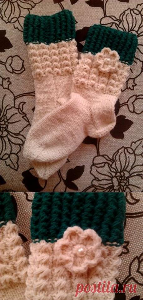 Шерстяные носочки на двух спицах в подарок лучшей подружке / Вязание спицами / Вязание спицами. Работы пользователей