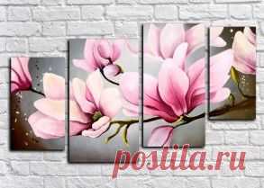 Купить модульные картины цветы + подарок всем!