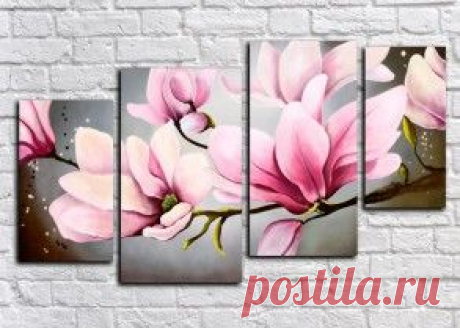 Купить модульные картины цветы + подарок всем!