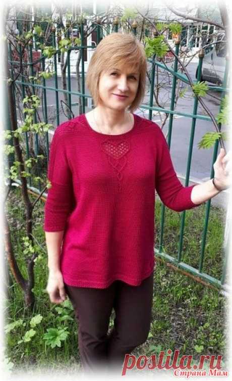 Джемпер-наволочка с ажурной спинкой (спицы) - Вязание - Страна Мам