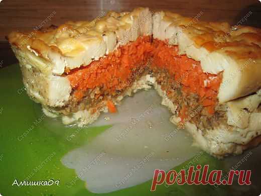 Пирог из куриной грудки "Чайная роза" и суфле из горбуши  
Страна Мастеров