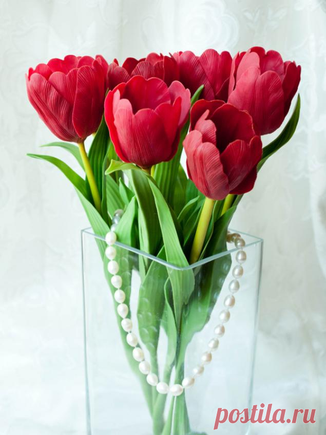 Цветы из холодного фарфора - Часть 3. Тюльпаны - Ярмарка Мастеров - ручная работа, handmade