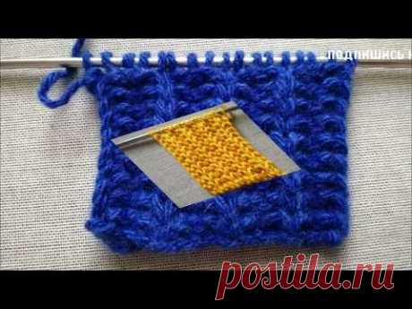 СУПЕР #РЕЗИНКА для шапок спицами #ПАТРОНТАШ. Двухсторонний узор.