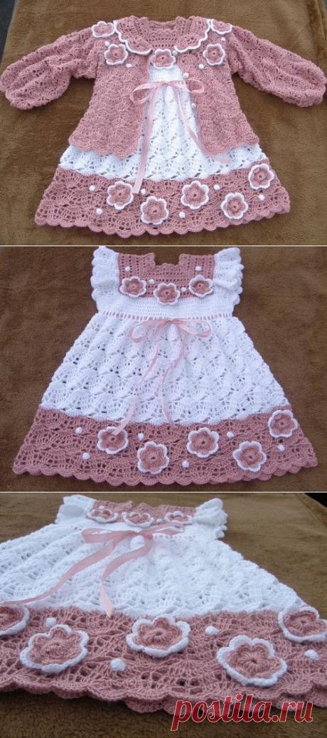 Детское платье крючком и жакетик.