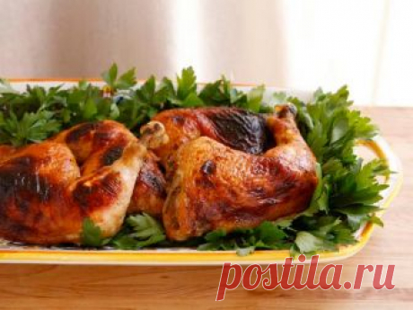 Запеченная курица с чесноком