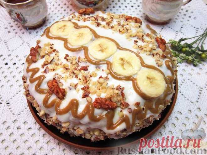 Рецепт: Бананово-ореховый торт со сгущенкой на RussianFood.com