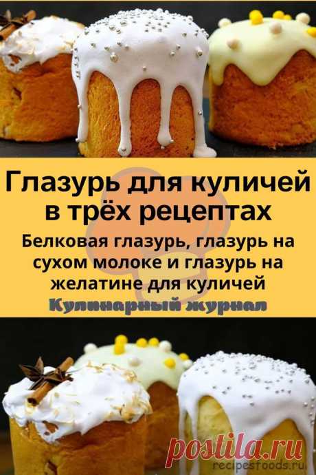 Глазурь для куличей в трёх рецептах