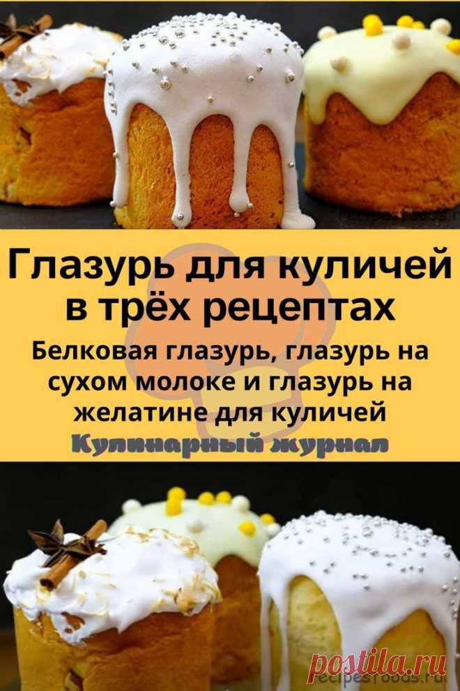 Глазурь для куличей в трёх рецептах