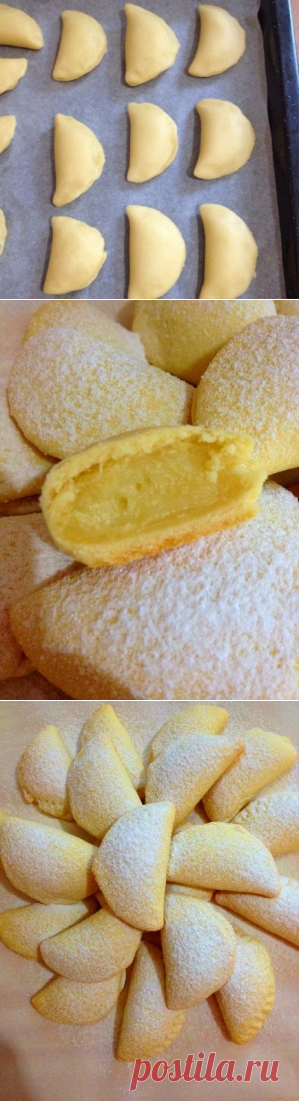Нежное печенье с заварным кремом : Выпечка сладкая