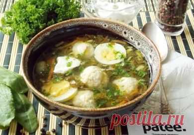 Суп со щавелем и фрикадельками - рецепт с фотографиями