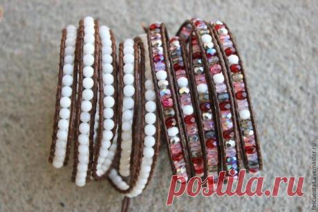 Создаем браслет-намотку из чешских граненых бусин и японского бисера