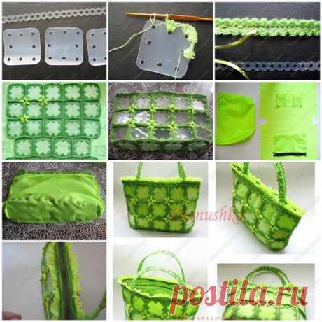 DIY Bright Summer Tote from Stitch on Plastic Canvas | iCreativeIdeas.com