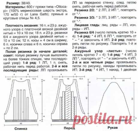 Свитер спицами