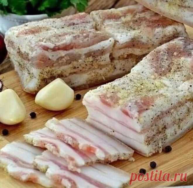 Изумительное сало в чесночном маринаде