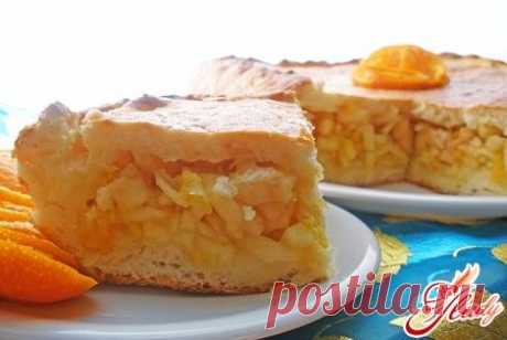 Пирог с апельсинами и яблоками