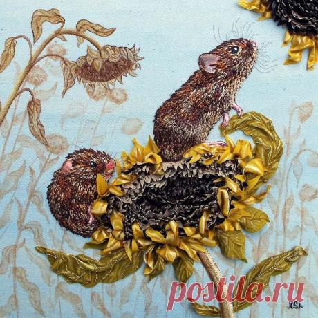 Объёмные вышивки, воспевающие красоту дикой природы: рукодельный instagram недели — Мастер-классы на BurdaStyle.ru