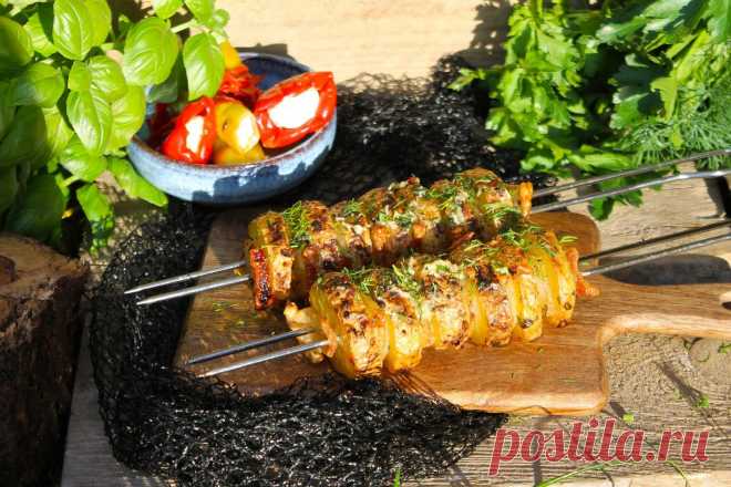 Картошка с салом на шампурах на мангале рецепт с фото пошагово - 1000.menu