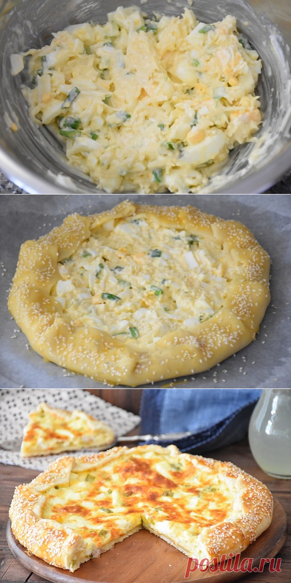 Открытый пирог с сыром и яйцом ⋆ Хозяюшка 🐭
