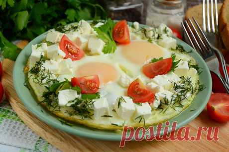 Яичница с луком и брынзой — получается очень вкусно