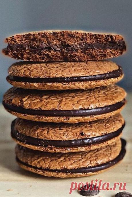 Пин содержит это изображение: Нежное печенье "Брауни"с начинкой: пошаговый рецепт приготовления