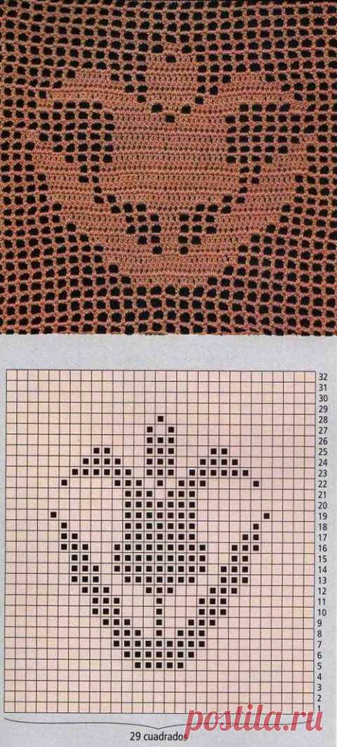 Шикарная филейная штора. Схема