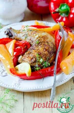Куриные окорочка, запеченные с перцем - кулинарный рецепт