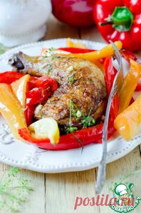 Куриные окорочка, запеченные с перцем - кулинарный рецепт