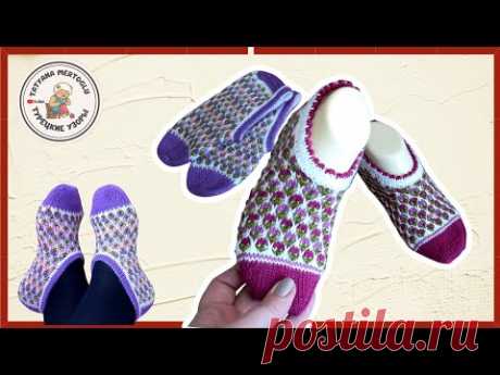 Следки спицами 🧶с интересным узором👌