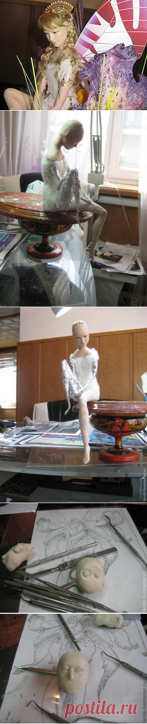 Небольшая поэтапка лепки головы милой девушки (в последующем - кукла Принцесса Эльфов) - Ярмарка Мастеров - ручная работа, handmade