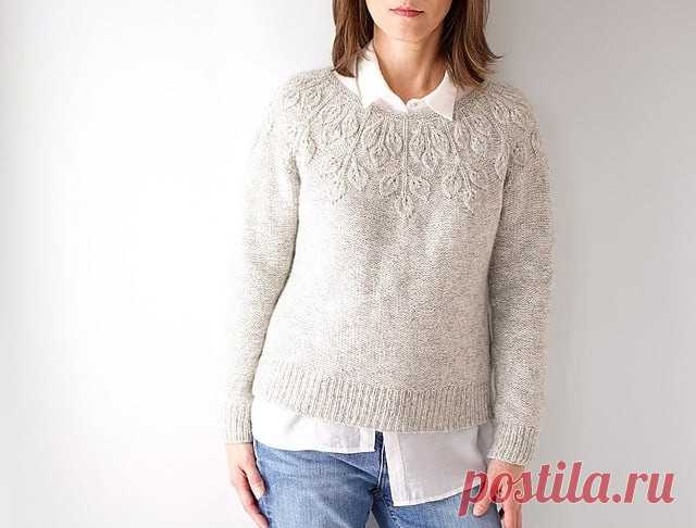 Пост на стене #вязание #спицы #джемпер #круглая_кокетка