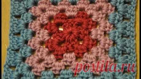 вязание крючком плед - квадрат 3 / crochet a throw blanket square 3