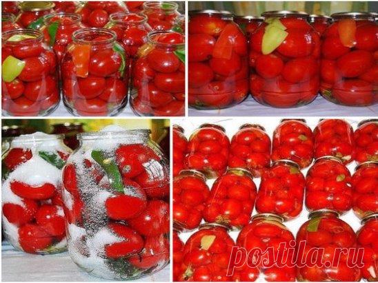 «Царские» помидоры для цариц:)
Вкусные, сладкие помидорки
Мой любимый рецепт, придумала сама,изменяла его из года в год. На сегодняшний день он такой —
На 3-х литровую банку.
Помидоры вымыть, наколоть зубочисткой дырочки (чтоб не трескались).
В банку положить: укроп зонтиком, гвоздика 2-3 шт, душистый перец горошком 2-3 шт, перец острый стручок(отрезать колечко 5мм.), лавровый лист, перец болгарский 1/4.
Помидоры и специи уложить в чистую банку(я не стерилизую), залить кип...