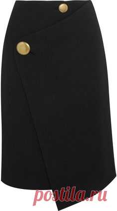 Balenciaga Asymmetric Wool Wrap Skirt