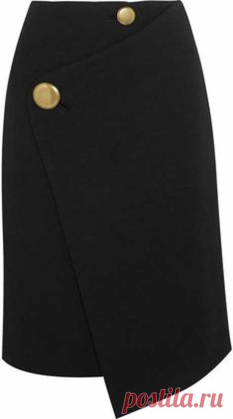Balenciaga Asymmetric Wool Wrap Skirt