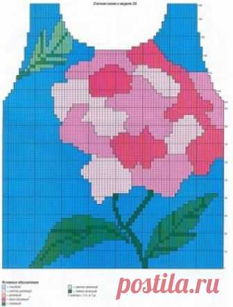 Flower intarsia sweater pattern