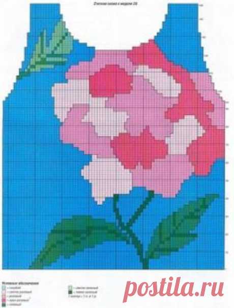 Flower intarsia sweater pattern