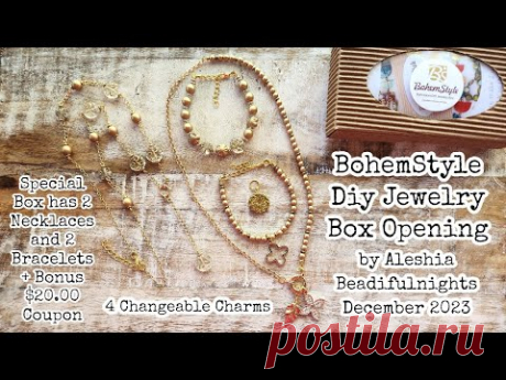 BohemStyle Diy Jewelry Box December 2023 Opening Special Box 4 Projects + Bonus $20.00 Coupon