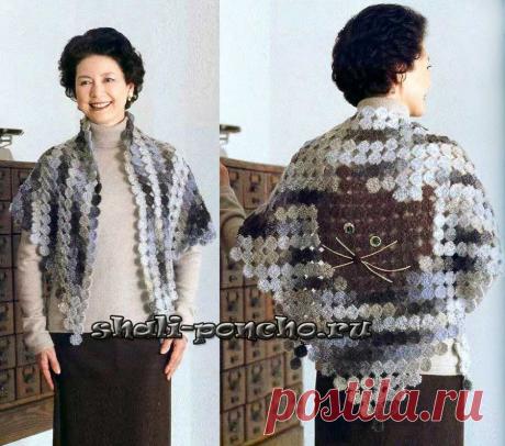 Шаль с котиком