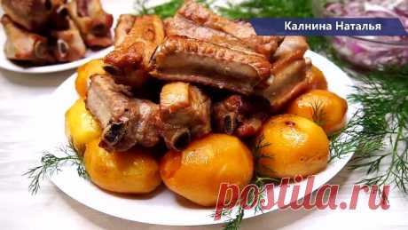 Золотистая картошечка с мясом.