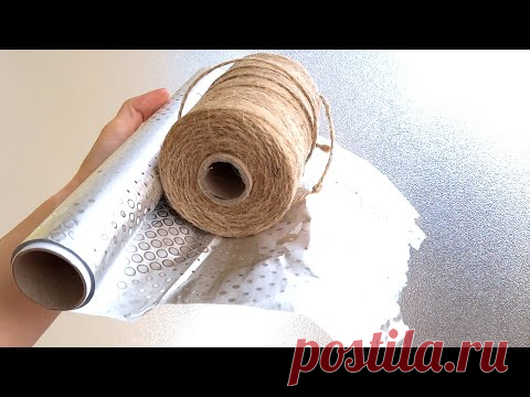 Из ФОЛЬГИ и ДЖУТА сделала КРАСОТУ своими руками - YouTube
