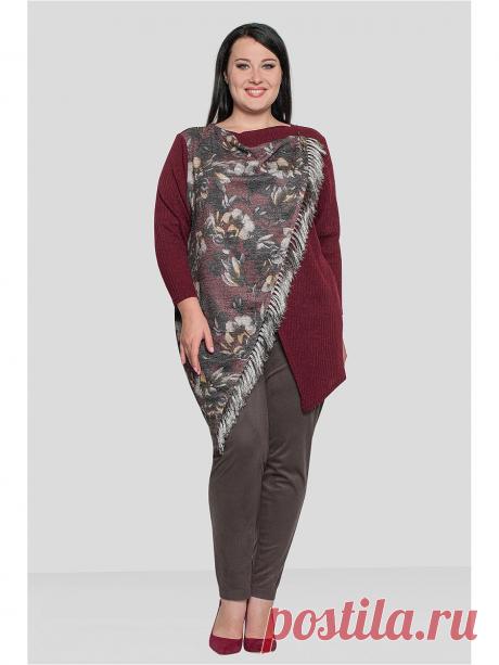 Кардиган, Мечты Данаи Дизайнерская  модель кардигана,стильно и привлекательно. Спинка изделия цельнокроеная,правая часть переда выполнена из отделочной ткани и украшена бахромой. Застёжка кардигана- запах, внутри на пуговицу ,снаружи на большую декоративную булавку.Низ модели ассиметричный.