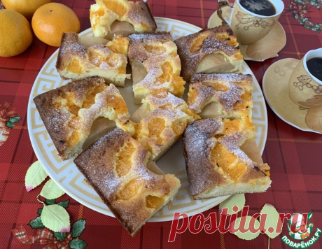 Пирог с грушами и мандаринами – кулинарный рецепт