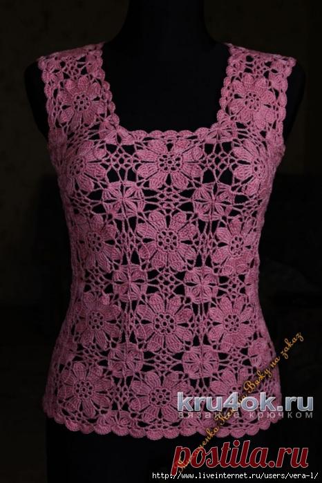 Топ крючком. Работа Ксюши Тихоненко